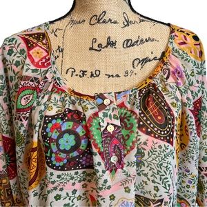 Urban Mangoz Multicolored Blouse Paisley Tunic sz Large